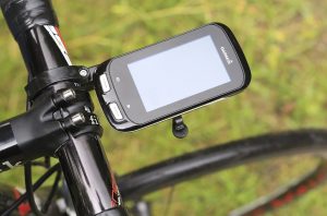 GPS on handlebars for cycling navigation