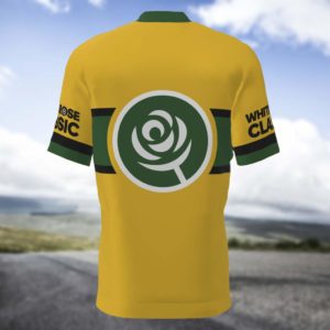 mens yellow cycling jersey back
